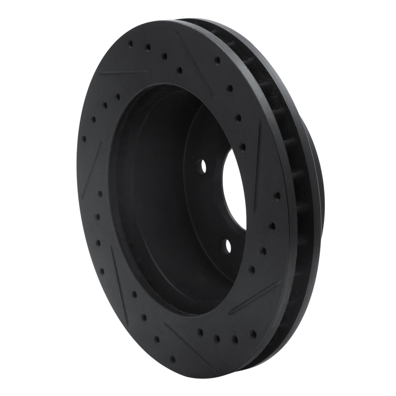 Chevrolet ASTRO Brake Rotor (1) - Front Left - R1 Concepts - Drilled & Slotted - Black - `90-`02